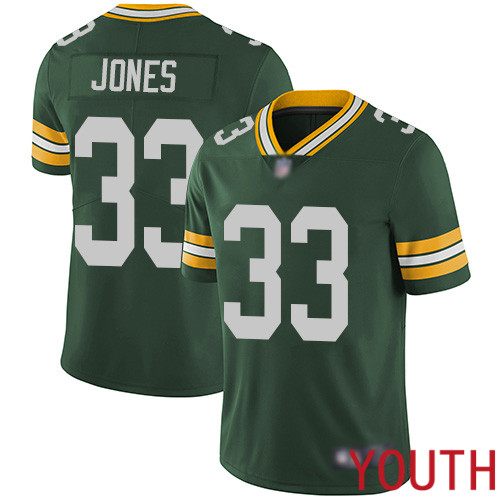 Green Bay Packers Limited Green Youth #33 Jones Aaron Home Jersey Nike NFL Vapor Untouchable